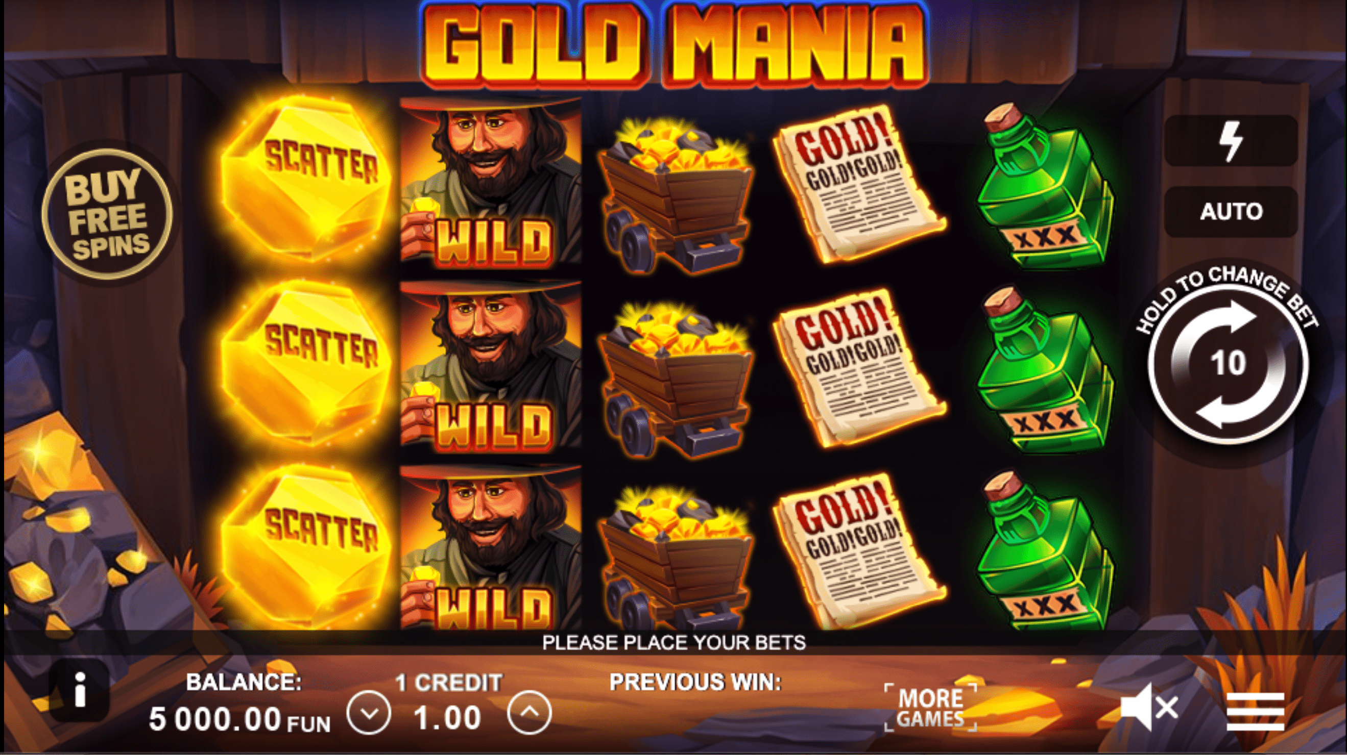 Gold Mania Procesul jocului