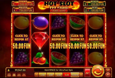 Hot Slot: 777 Rubies Procesul jocului